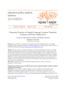 Preparing Teachers of English Language Learners