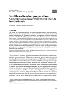 Neoliberal teacher preparation: Conceptualising