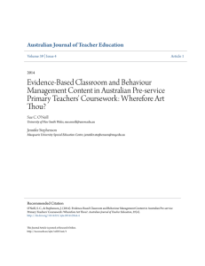 Evidence-Based Classroom and Behaviour