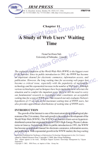 A Study of Web Users `Waiting Time