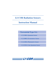 LI-COR Radiation Sensors Instruction Manual