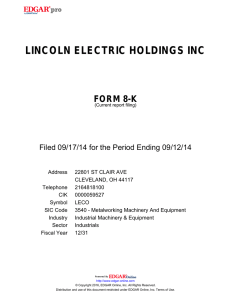 lincoln electric holdings inc