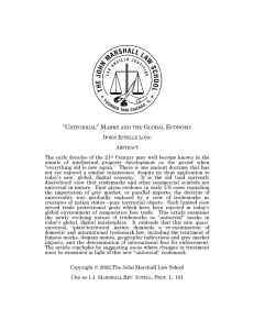 Marks and the Global Economy, 1 J. Marshall Rev. Intell. Prop. L. 191