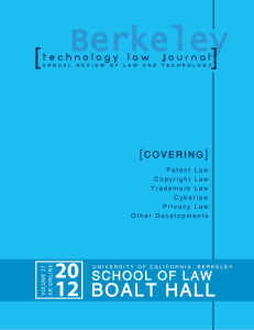 Front Matter - Berkeley Technology Law Journal