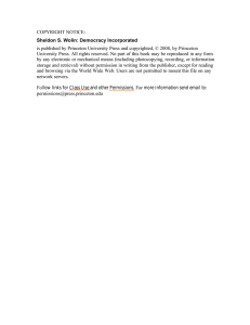 COPYRIGHT NOTICE: Sheldon S. Wolin: Democracy Incorporated is