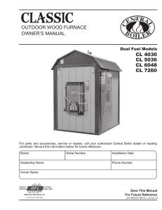 owner`s manual - Central Boiler