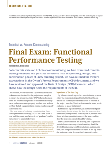 Final Exam: Functional Performance Testing