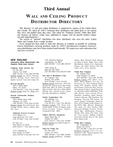 1993 Wall and Ceiling Product Distributor Directory