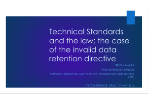 Technical Standards and the law: the case of the invalid data