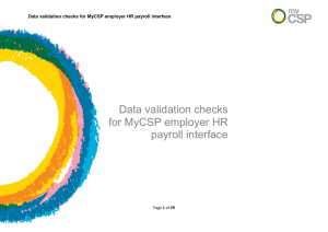 Annex A - Data validation checks for MyCSP employer HR payroll