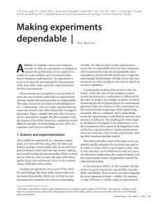 Making experiments dependable - Carnegie Mellon School of