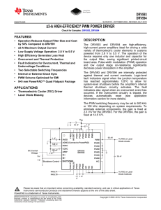 DRV593, DRV594 - +/-3 A High-Efficiency PWM