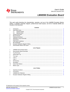 LM48560 Evaluation Board User`s Guide