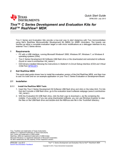 Tiva™ C Series Development and Evaluation Kits for Keil
