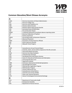 Common Education/West Ottawa Acronyms A C D