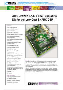 ADSP-21262 EZ-KIT Lite Evaluation Kit for the Low Cost SHARC DSP