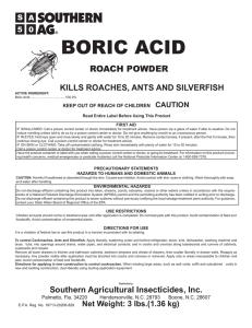 boric acid - Southern Agricultural Insecticides, Inc.