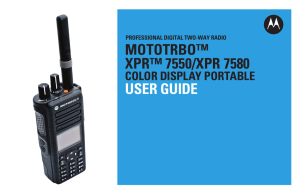 XPR 7550 IS Two-way Radio User Guide