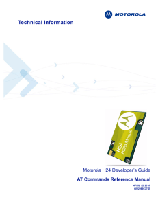 Motorola H24 Developer`s Guide: AT Commands Reference Manual