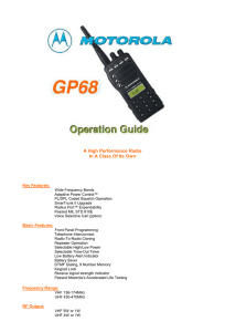 Motorola GP68 Operation Guide