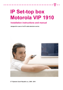 Manual to the set-top box Motorola VIP 1910 - T