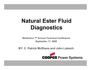 Natural Ester Fluid Diagnostics - Weidmann