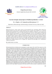 Current strategies and prospects of biodiesel production