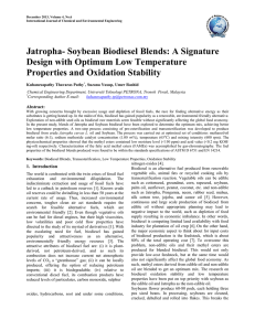 Jatropha-Soybean Biodiesel Blends: A Signature Design with