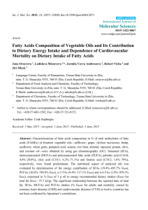 Fatty Acids Composition of Vegetable Oils and Its Contribution to