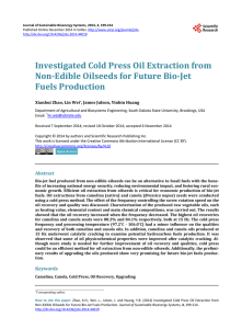 Investigated Cold Press Oil Extraction from Non
