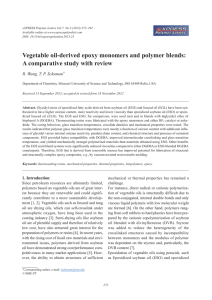 Vegetable oil-derived epoxy monomers and polymer blends: A