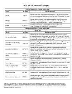 2014 NEC® Summary of Changes