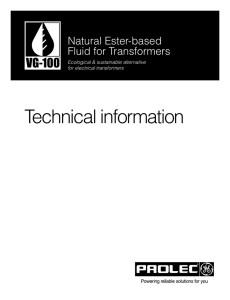 Technical information VG-100 Natural Ester-based Fluid for