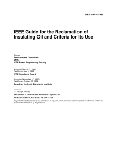 IEEE Std 637-1985, IEEE Guide for the Reclamation of Insulating Oil