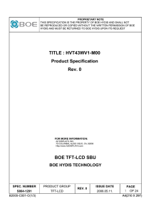 HVT43WV1-M00 Product Specification Rev. 0