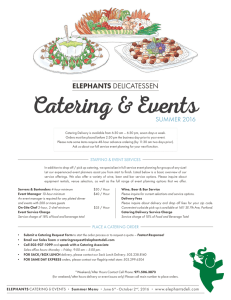 Catering Menu - Elephants Delicatessen