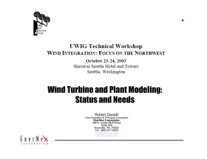 Wind Turbine and Plant Modeling: Status and Needs