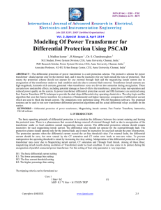 Modeling Of Power Transformer for Differential