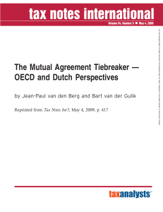 The Mutual Agreement Tiebreaker — OECD and Dutch