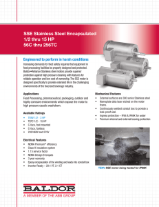 SSE Stainless Steel Encapsulated 1/2 thru 15 HP 56C