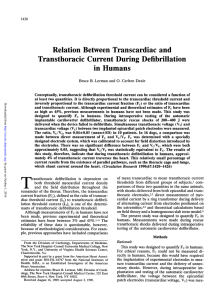 Relation Between Transcardiac and Transthoracic Current During
