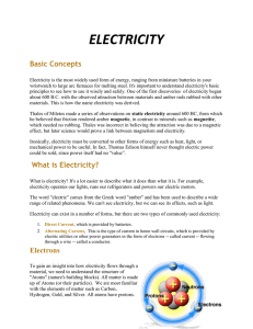 electricity - Crossroads Academy