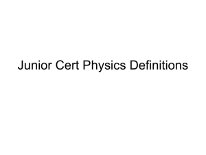 Junior Cert Physics Definitions
