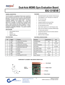 Dual-Axis MEMS Gyro Evaluation Board IDG