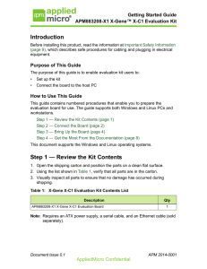 APM883208-X1 X-Gene X-C1 Evaluation Kit Getting Started Guide