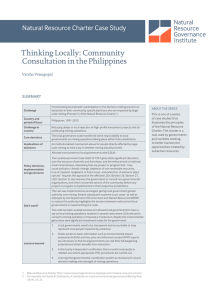Thinking Locally: Community Consultation in the Philippines