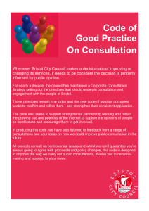 Code of Good Practice On Consultation