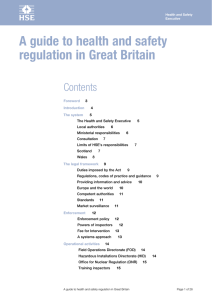 A guide to health and safety regulation in Great Britain HSE49