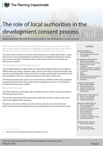 Advice Note two: The role of local authorities in the development