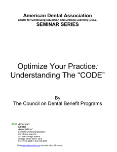 Optimize Your Practice Understanding The “CODE”Code = Code on